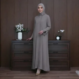 NOORA CONVERTIBLE HOOD ABAYA ANTI UV – KHAKI