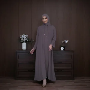 NOORA CONVERTIBLE HOOD ABAYA ANTI UV – HAZELNUT